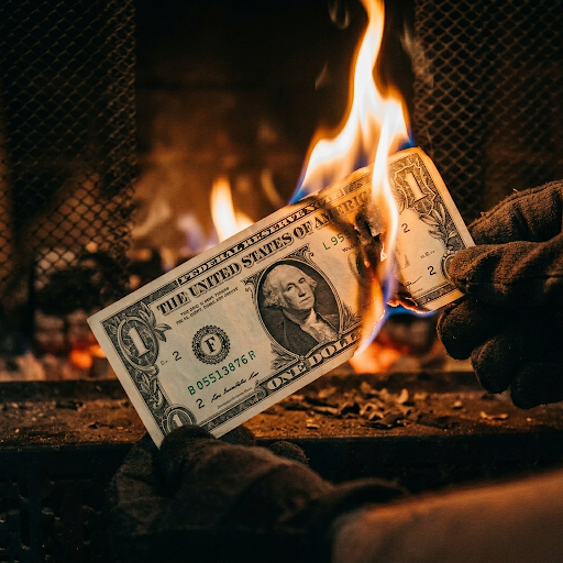 Burning Dollar Photo